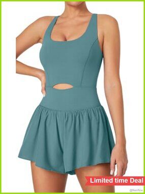 IUGA Athletic Romper Shorts Tummy Control Summer Workout Set with Bra
